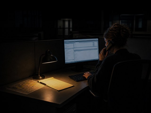 Financial services professional at work